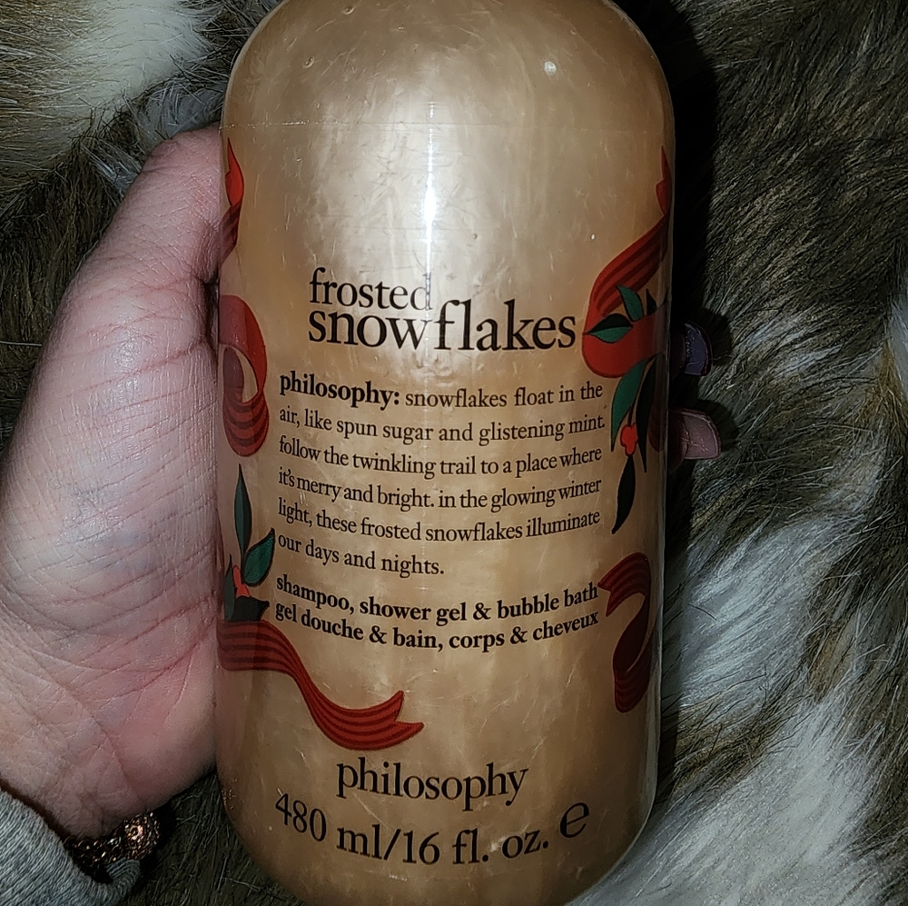 Philosophy Frosted Snowflakes shampoo, shower gel, & bubble bath